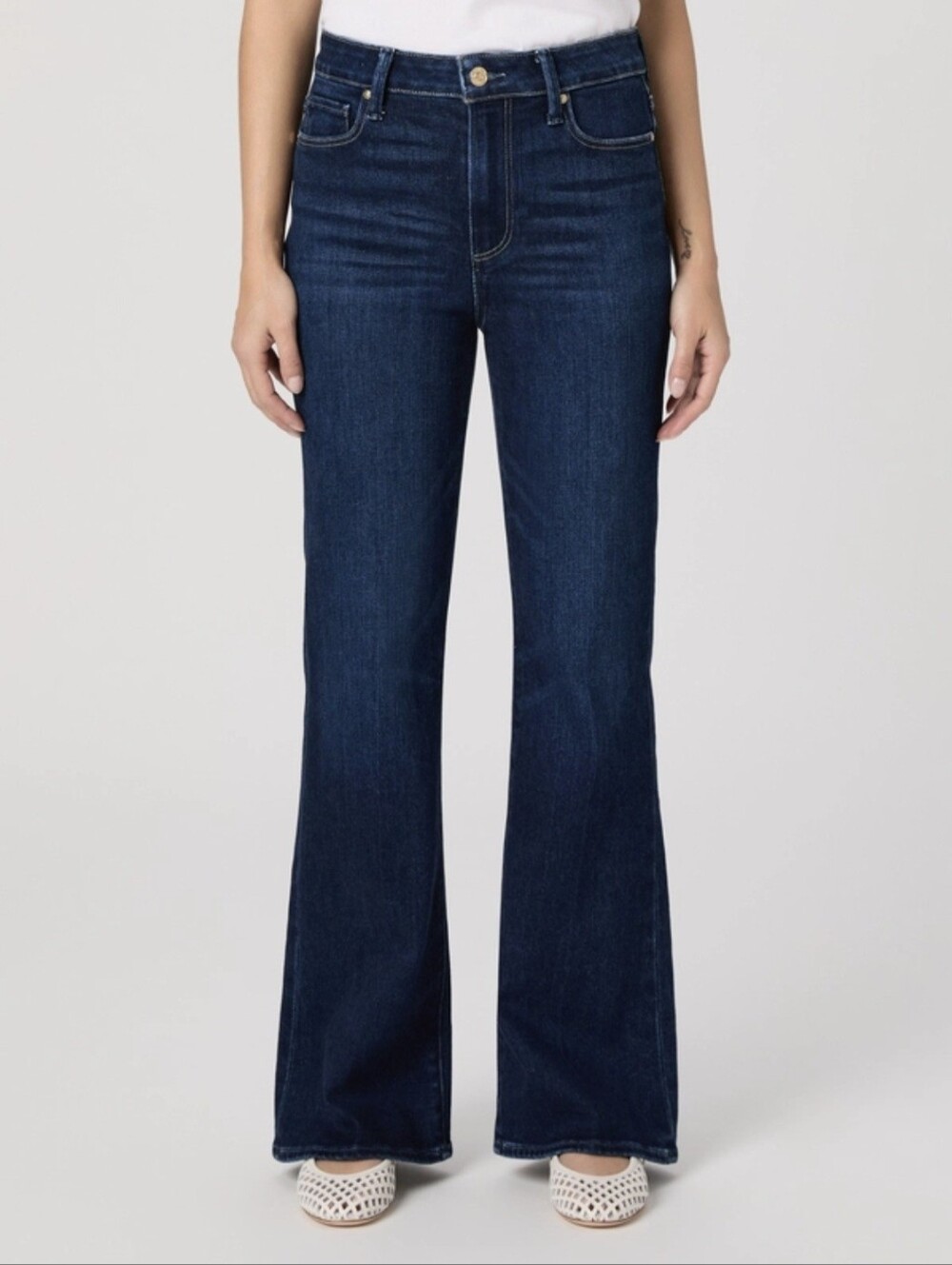 PAIGE High Rise Laurel Canyon Boot-Cut Jeans In Waterloo Size 26 Petite